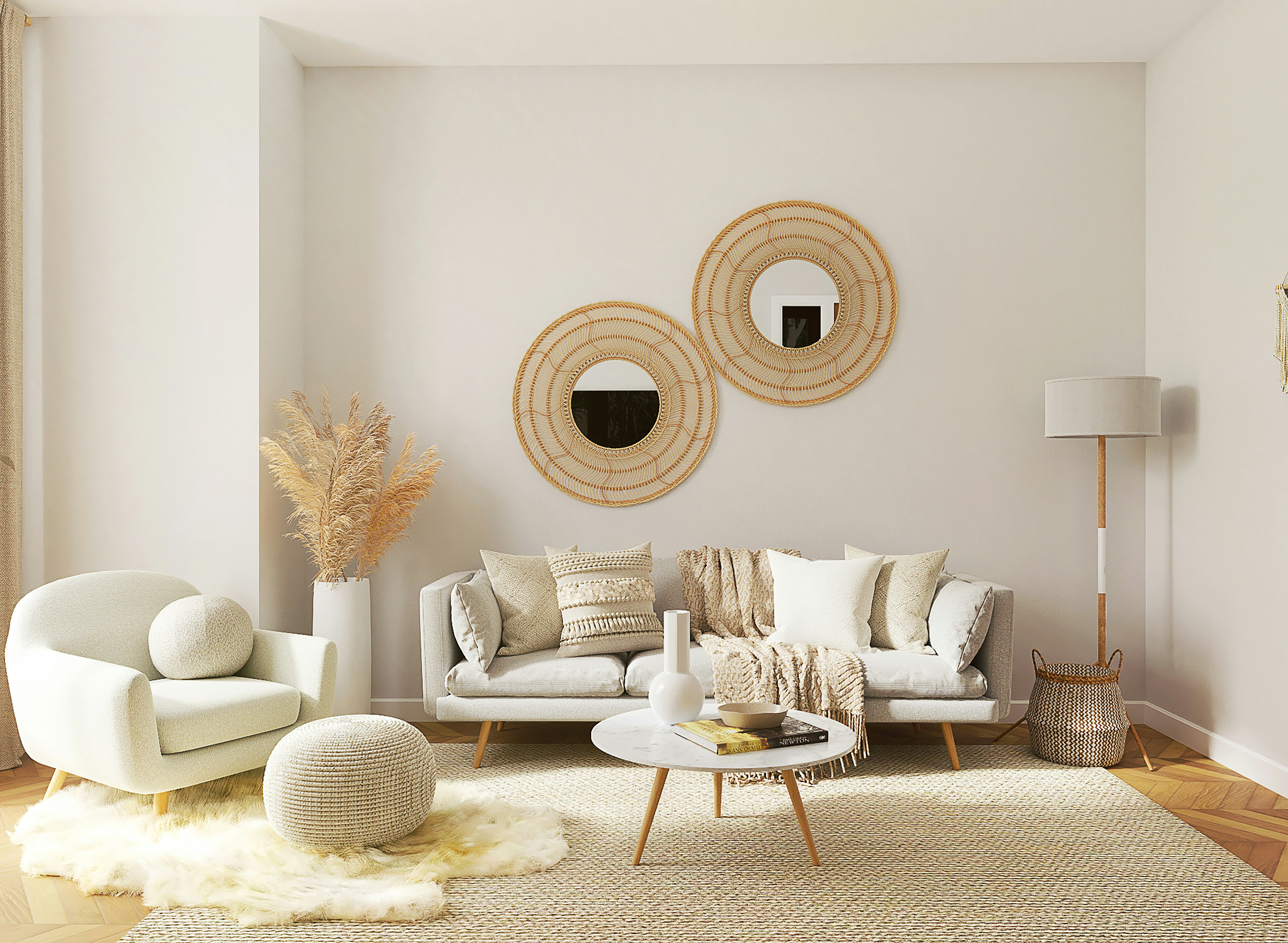 cozy living room with TV streaming
